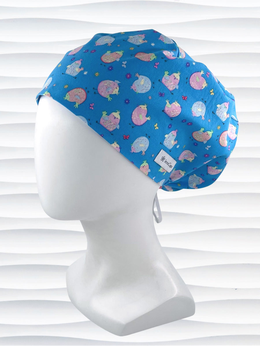 Easter Chicks Euro Pixie Scrub Cap, "Just Hatched"