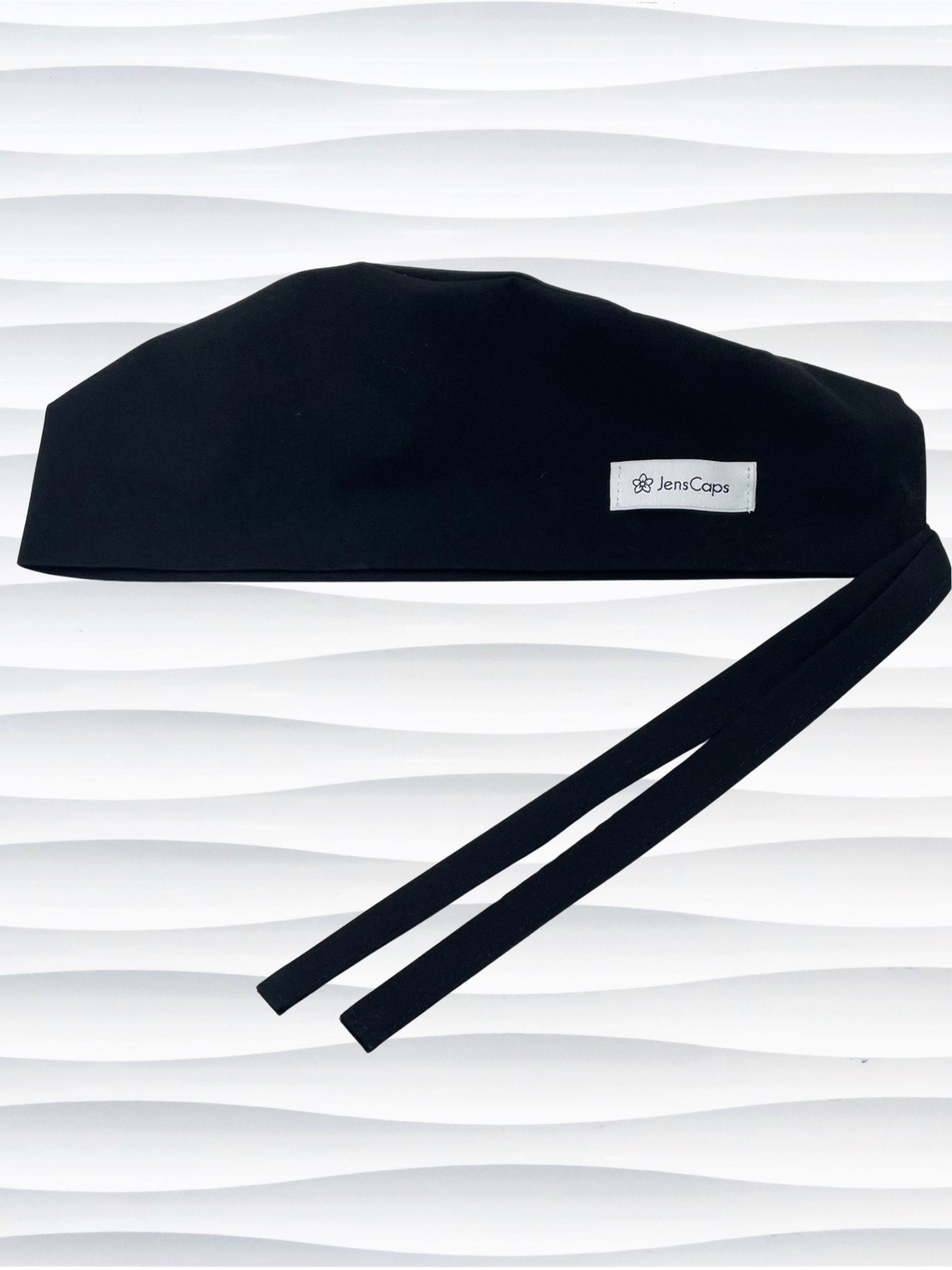 Surgeon style surgical scrub cap with solid black premium cotton