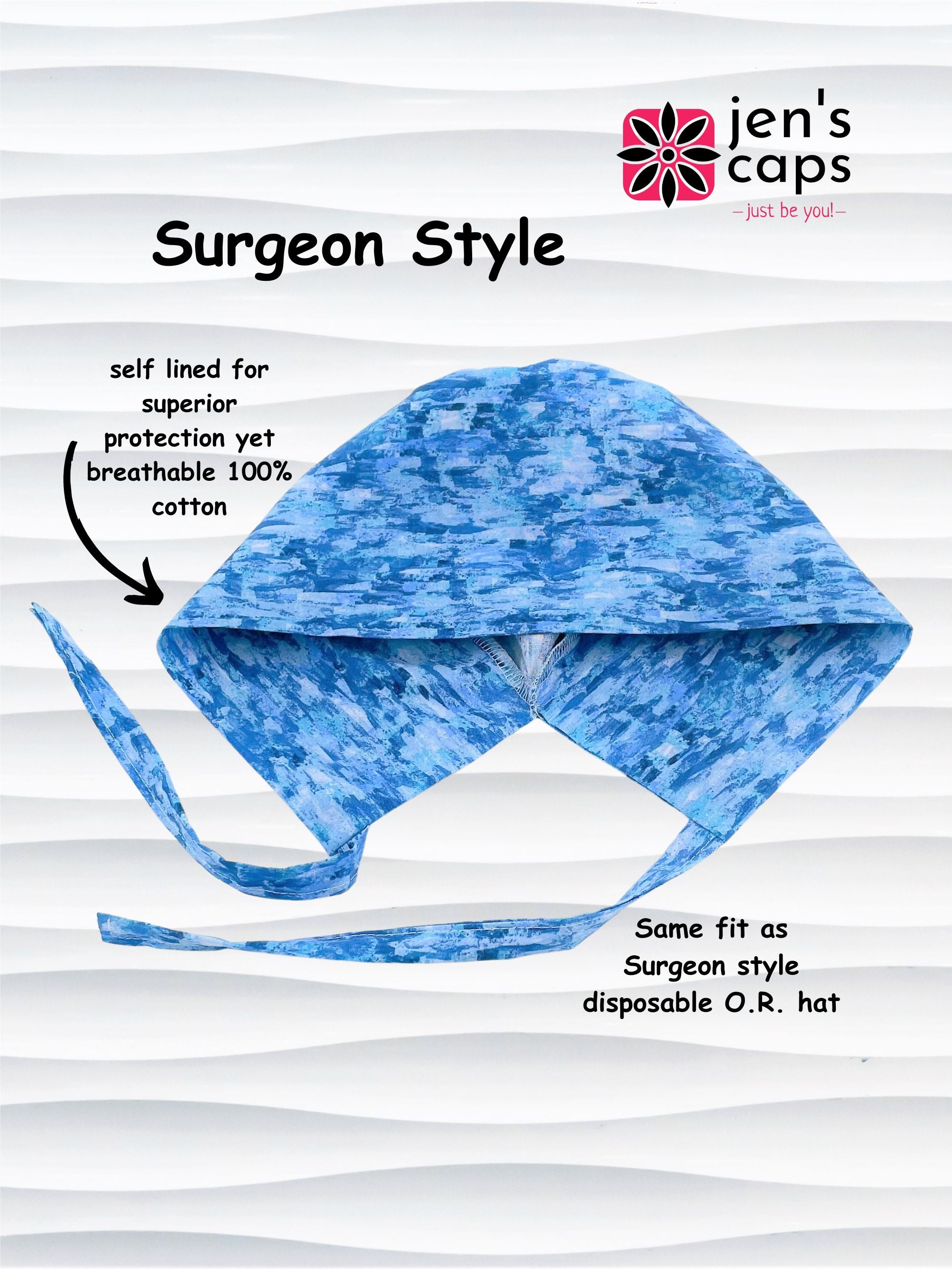 Blue Abstract Bubbles Surgeon Scrub Cap, "Scuba"